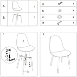 Ensemble de 4 chaises de salle à manger CangLong, chaises de cuisine capitonnées rétro pour salon, salle à manger, chaises scandinaves en similicuir avec pieds en métal, marron