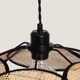 LEDKIA LIGHTING Suspension Rotin Noir tressé E27