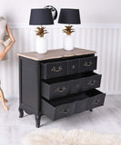 Palazzo Hma053 Commode baroque Noir antique Commode à tiroirs