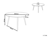 Table Basse Diamètre 80 cm en MDF Noir et Bois Clair pour Salon Moderne Tennessee