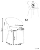 Set de 2 Chaises de Repas Rembourrées avec Accoudoirs Design Rétro en Tissu Polyster Vert Foncé Mason