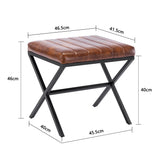 DUHOME Tabouret de Maquillage Rembourré Pouf Coiffeuse Moderne Ottoman X Leg Sièges Piano Pieds en Métal pour Chambre Salon Toilette, Marron Jaunâtre
