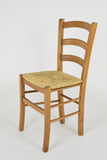 t m c s Tommychairs - Set 4 chaises Venice pour Cuisine, Bar et Salle à Manger, Robuste Structure en Bois de hêtre peindré en Couleur chêne et Assise en Paille
