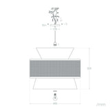 LEDKIA LIGHTING - Suspension Tissu Chulu | Design Élégant et Classique | Compatible Ampoule LED E27 | Utilisation Intérieure IP20 | 1700 mm x 400 mm, Vert, Textile