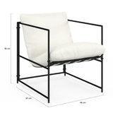 IDMarket - Fauteuil rembourré ULYSSE Structure métal et Coussin Blanc