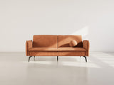 Bestmobilier - Lexie - Canapé Convertible clic-clac 2 Places en Velours côtelé, Terracotta