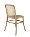 KAYELLES Lot de 2 chaises Design Vintage Bois Massif et rotin Naturel MENO