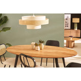 Miliboo Table à Manger Ovale en Bois Massif et métal Noir L160 cm OBALI