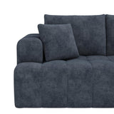 Cayipng Canapé d'angle modulaire, canapé nuage, canapé 3 places, canapé transformable, tissu chenille, librement combinable, pas besoin de montage (Bleu)
