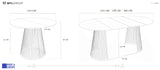WFL GROUP Table à Manger Ronde Extensible Style Loft – 120 à 200 Cm – Design Industriel avec Pieds en Métal Blanc, Gain De Place pour Salon Ou Salle à Manger – Blanc