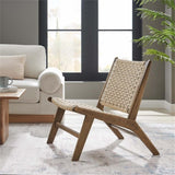 Modway Saorise Wood Chaise longue en corde tressée Noyer naturel