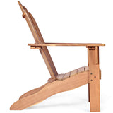 KOMFOTTEU Fauteuil Adirondack, Bois d’Acacia, Chaise de Jardin, Charge de 160 kg, Design Ergonomique, Chaise de feu de Camp, Sièges en Terrasse avec Dossier et Accoudoirs (Naturel)