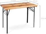 Stagecaptain BBT-117 Hirschgarten Table de Jardin 117 cm - Table de Brasserie Robuste et Courte (117 cm de Long) - Surface laquée - Pliable - Facile à Ranger et à Transporter