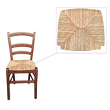 okaffarefatto Zimbardi Chaise en bois massif avec assise en paille de riz couleur noyer foncé