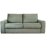 HOMIFAB Canapé Convertible 3 Places en Velours Fines côtes Vert - Ouverture Express - Couchage Quotidien - Matelas HD 140 x 190 - Mattia