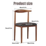 Lot de 4 chaises de salle à manger modernes imperméables en coton et lin avec pieds en métal robuste finition noyer et marron pour salle à manger, salon, chambre à coucher et cuisine