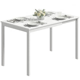 HOMCOM Table à Manger Extensible Rectangle pour 4 à 6 Personnes, Table de Cuisine 80-120 cm, Extension coulissante Facile, Pieds en Acier, pour Petits espaces, Salle à Manger, Salon, Blanc