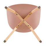 EGGREE Lot de 2 Chaises de Salle à Manger avec Pieds en Bois de Hêtre Massif, Fauteuils Scandinaves Chaise de Salon avec Accoudoirs, Rose Fumé