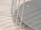 Inter Link - Table basse - Table d'appoint - Table de salon - Structure métallique - Plateau supérieur en verre gris Pantone - Pour salon, bureau, chambre - 50 x 50 x 50 cm - Rivoli