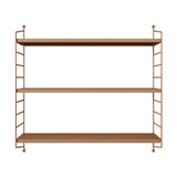[en.casa] Étagère Murale Meuble de Rangement Flottant à 3 Niveaux avec Cadre Stable Style Industriel Élégant pour Cuisine Salon Chambre Salle de Bains Acier 50 x 60 x 15 cm Marron Clair Mat