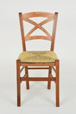 t m c s Tommychairs - Set 2 chaises Cross pour Cuisine, Bar et Salle à Manger, Robuste Structure en Bois de hêtre peindré en Couleur Cerisier et Assise en Paille