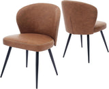6XPCS Chaises de salle à manger en cuir PU , chaises de salle à manger et de cuisine modernes, capacité de charge de 150KG Chaises d'appoint tapissées avec pieds en acier-MARRON (2, marron, Moyen)