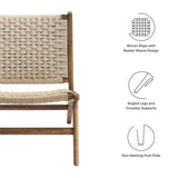 Modway Saorise Wood Chaise longue en corde tressée Noyer naturel