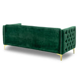 Mobilier-Deco Romance - Canapé capitonné 3 Places en Velours Vert