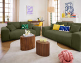 Lisa Design - Canapé Garance en Velours Côtelé - Sofa Vert 3 Places - Salon