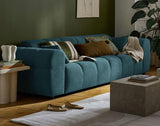 Lisa Design - Ray - canapé Droit 3 Places en Tissu texturé, Bleu grisé