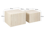 Lisa Design Pueblo - Lot de 2 Tables Basses - Effet travertin - 58 et 50 cm