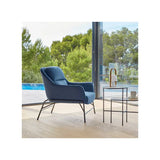 Tousmesmeubles Fauteuil avec accoudoirs Bleu Tissu/Métal - TEULAT Sadira - L 88 x l 84 x H 87 cm - Neuf