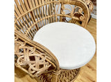 Fauteuil Emmanuelle H.147 cm en rotin tressé avec Un Coussin Blanc - Peacock