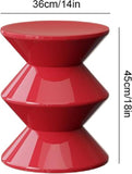 Petite table d'appoint ronde en plastique moderne et légère pour salon et chambre à coucher, design unique, table basse fonctionnelle (rouge)