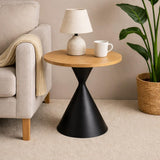 JAZYKA Table Basse Salon Ronde gigogne – Set de 2 – Design Moderne – Table d’appoint ou Bout de canapé – Modèle Aurea (Noir)