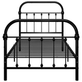 vidaXL Cadre de Lit Sommier à Lattes Lit Simple Lit Adulte Cadre à Lattes sur Pied Chambre à Coucher Maison Intérieur Noir Métal 100x200 cm