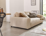 Lisa Design - Garance - canapé Droit 3 Places - en Velours côtelé, Beige
