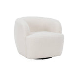 Alice's Home - Fauteuil Cosy Rond pivotant en Bouclette crème. Laya. L 79.5 x P 77.5 x H 67cm