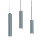 L+ Lustre de Cuisine Moderne, Spot de Plafond LED, Métal, Forme Cylindre, GU10, Plafond, H60cm, Diamètre 6cm (Gris, H60 cm)