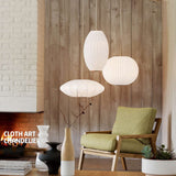 HHOZsafety Lampe Suspendue en Forme de Lanterne Blanche, Lampe de Plafond Moderne en Soie pour Salon, Chambre à Coucher, hôtel, Hall, café, décoration (Blanc B40cm)