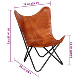 Gecheer Chaise Plastique,Fauteuil massant Chaise Papillon Marron Cuir véritable