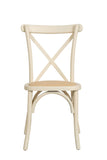 Biscottini Chaises de salle à manger bois massif 86x42x46 cm - Chaise cuisine et salon en rotin - Chaises en bois pour l'extérieur et l'intérieur - Chaise en bois blanc Cross