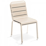 Oviala Palavas - Chaise de Jardin en métal Ivoire