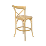 sweeek - Lot de 2 tabourets de Bar bistrot Vintage en Bois Naturel avec Repose-Pieds