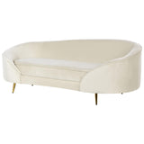 Beliani Canapé 3 Places Glamour en Velours Pieds en Métal Doré Beige Savar