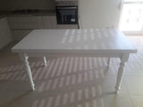 Mar.c.a. Design, Table Extensible, Table Salle à Manger en Bois, Table à Manger Blanche Mate en Bois - Table a Manger Rectangulaire 160x85x75H + 2 Extensions 40cm Style Classique, Made in Italy