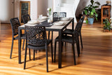 SIEDITI FUORI E DENTRO Chaises en résine avec Fibre de Verre empilables pour intérieur/Cuisine/Salle à Manger et extérieur/Jardin Anna (4 Chaises, Noir)
