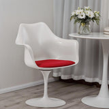 Iconik Interior Tulip Style Chaise de Salle à Manger avec accoudoirs - Chaise pivotante Blanche -Tulipan Gris Clair