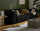 Lisa Design - Ray - canapé Droit 3 Places en Tissu texturé, Noir