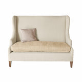 Loberon Canapé Ombra, style classique avec oreilles, mélange de matériaux nobles, fauteuil à oreilles, siège, lin, polyester, bois de manguier, crème/beige